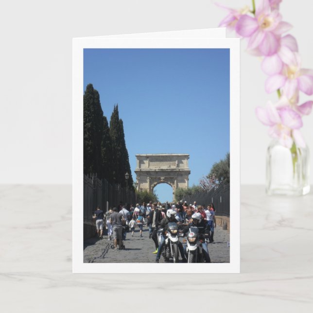 The Arch Of Constantine Portrait, Rome, Italy Card (Orchid)