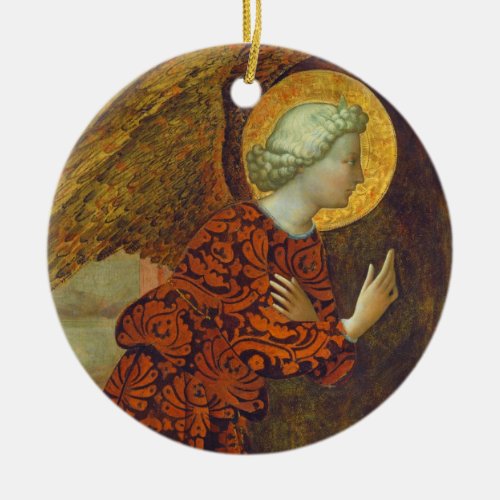 The Archangel Gabriel c 1430 tempera on panel Ceramic Ornament