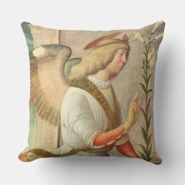 The Archangel Gabriel (panel) Throw Pillow (Front)