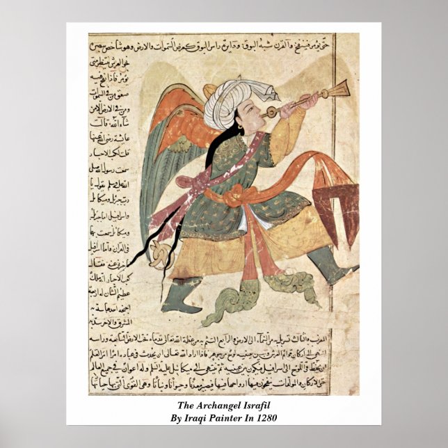 The Archangel Israfil By Iraqi Painter In 1280 Poster (Front)
