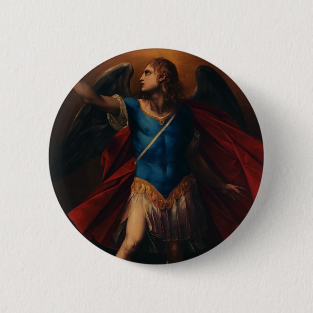 The Archangel Michael by Cavaliere d'Arpino Button (Front)