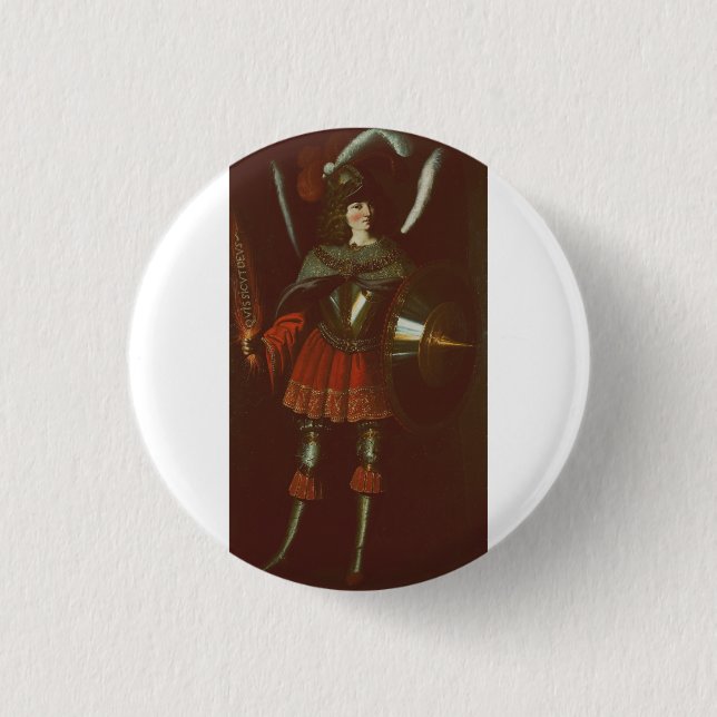 The Archangel Michael by Francisco de Zurbarán Button (Front)