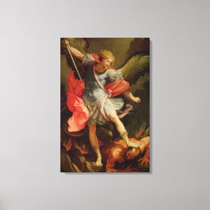The Archangel Michael defeating Satan Canvas Print