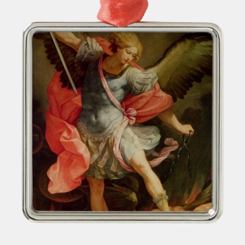 The Archangel Michael defeating Satan Metal Ornament
