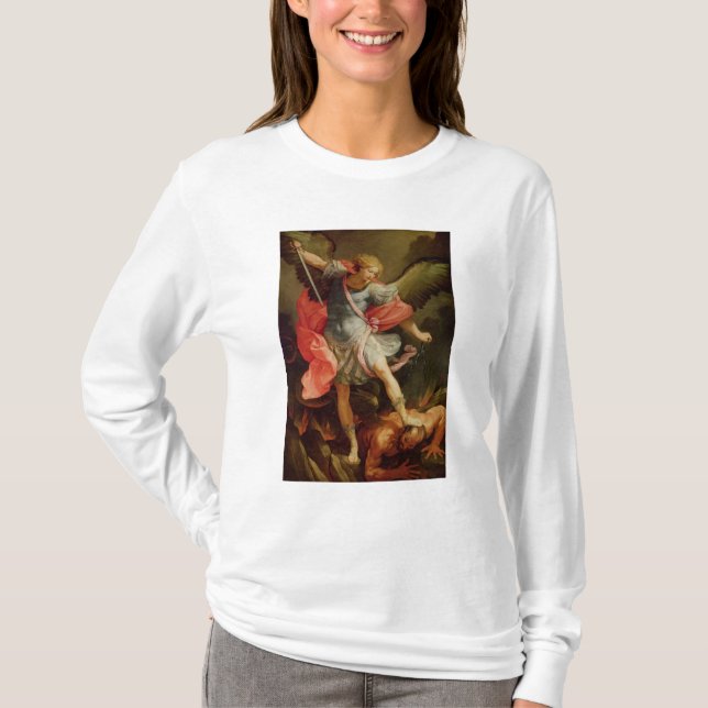 The Archangel Michael defeating Satan T-Shirt (Front)