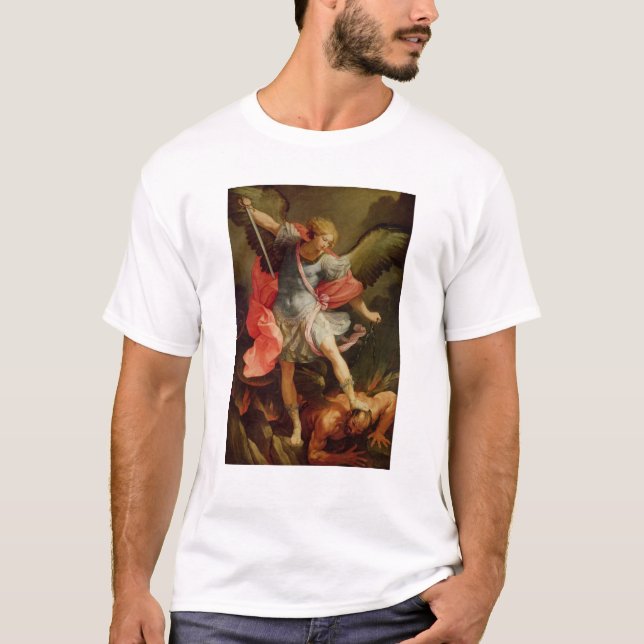 The Archangel Michael defeating Satan T-Shirt (Front)