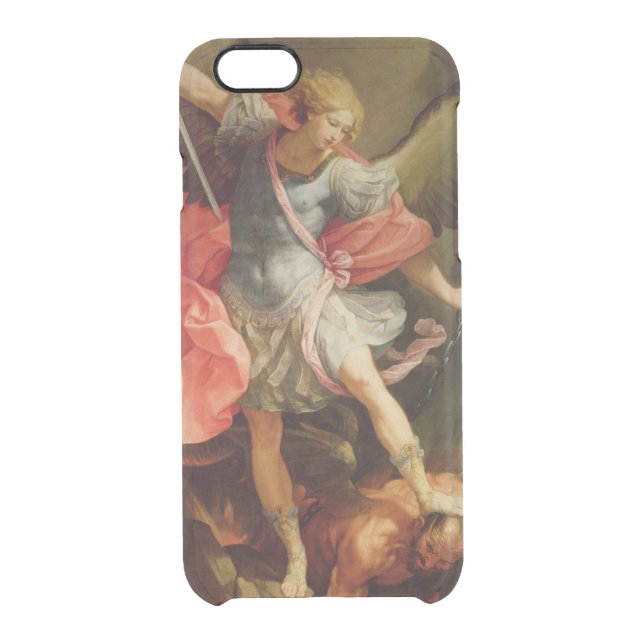 The Archangel Michael defeating Satan Uncommon iPhone Case (Back)