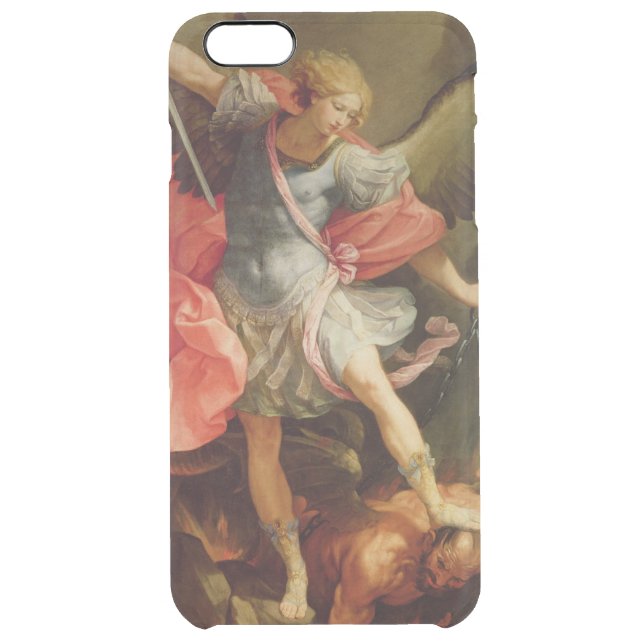 The Archangel Michael defeating Satan Uncommon iPhone Case (Back)