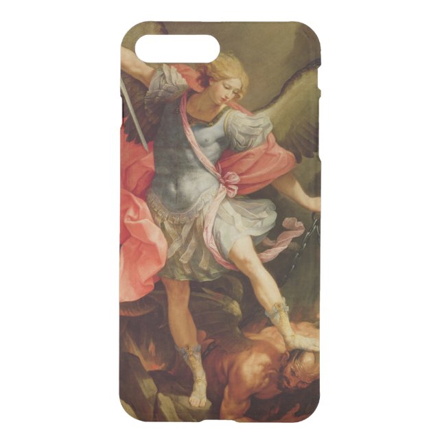 The Archangel Michael defeating Satan Uncommon iPhone Case (Back)