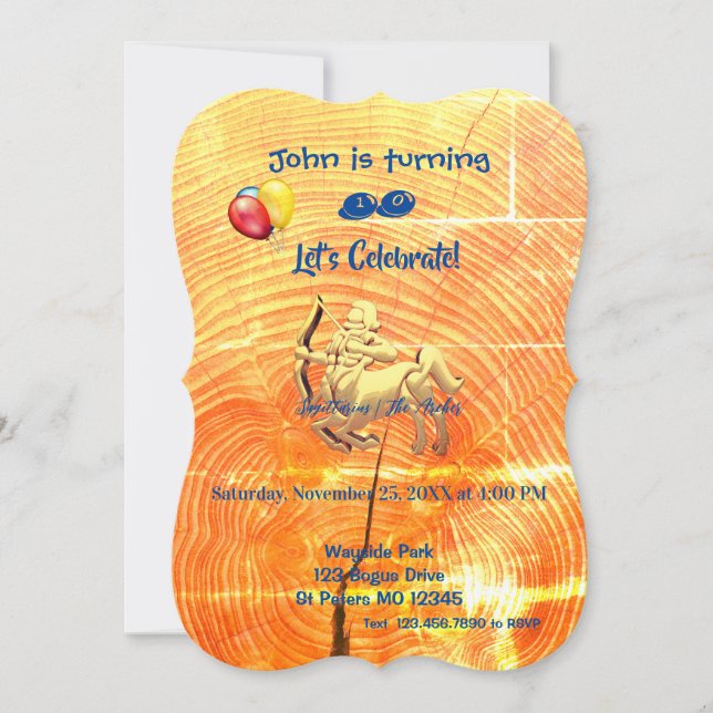 The Archer  Sagittarius (Nov 22 – Dec 21)  Invitation (Front)