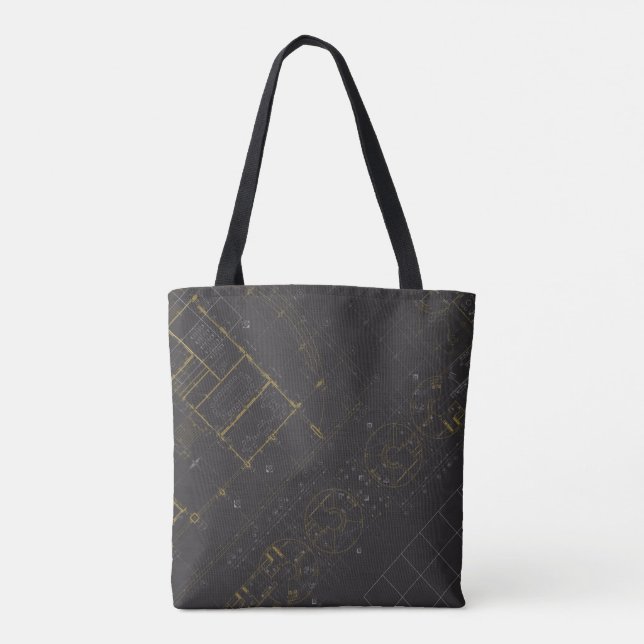 The Architect Black Gold Tote Bag (Back)