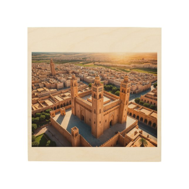 The architecture of an authentic Arab city Wood Wall Art (Front)