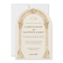 The Archway: Gold Wedding Invitation