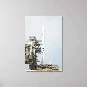 The Ares I-X rocket is seen on the launch pad 2 Canvas Print