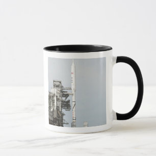 The Ares I-X rocket is seen on the launch pad 2 Mug