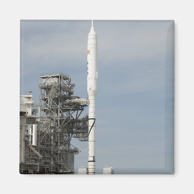 The Ares I-X rocket is seen on the launch pad Magnet (Front)