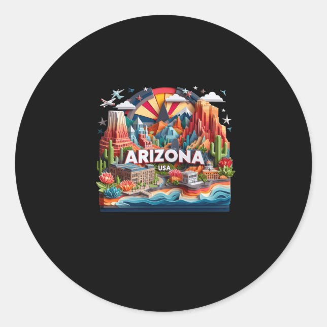 The Arizona State In Usa Sticker  (Front)