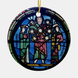 The Ark of the Covenant window, detail of God with Ceramic Ornament