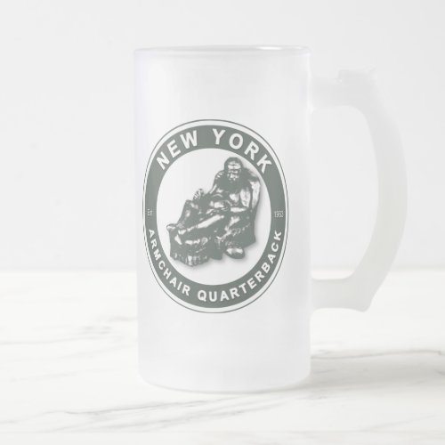 THE ARMCHAIR QB _ New York JETS Frosted Glass Beer Mug