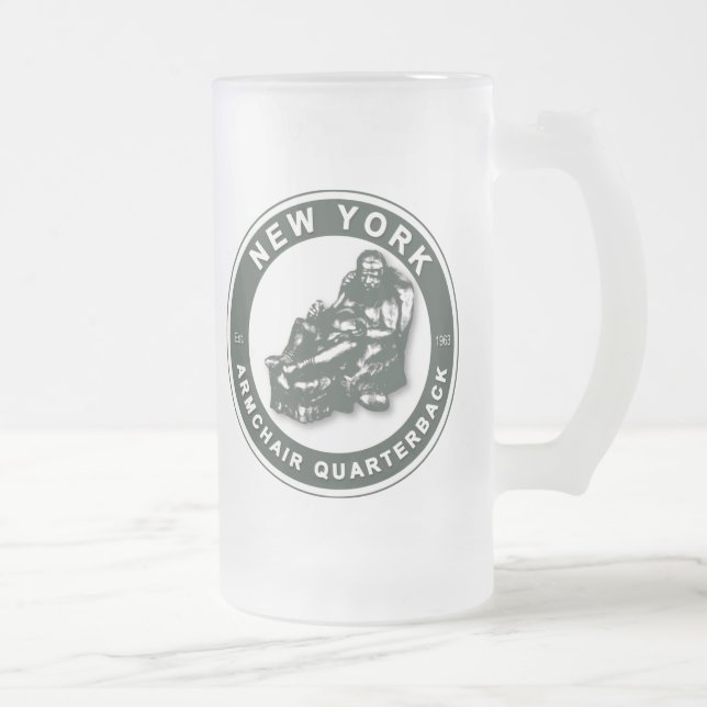 THE ARMCHAIR QB - New York JETS Frosted Glass Beer Mug (Right)