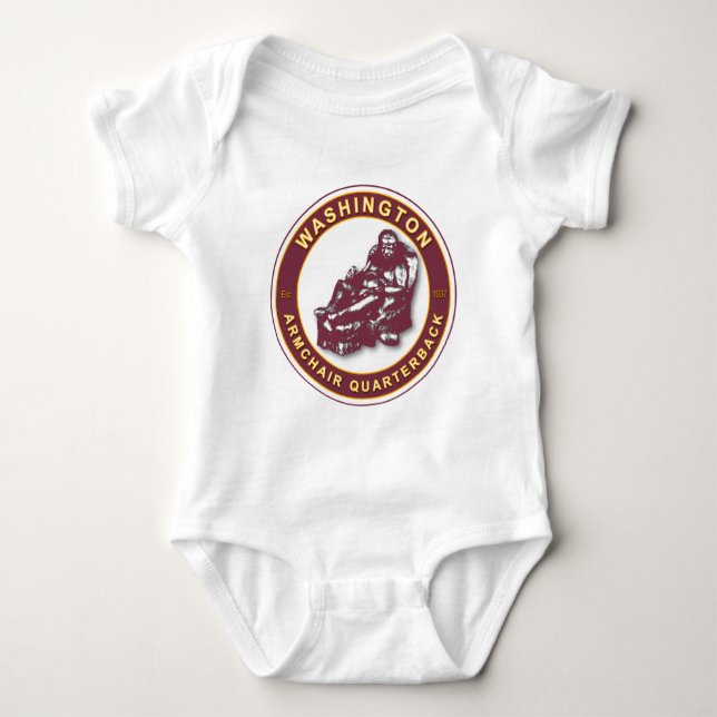 The Armchair Quarterback - Washington Football Baby Bodysuit (Front)