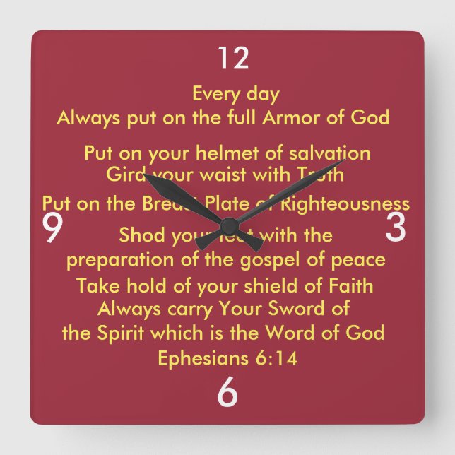 The Armor of God Salvation Wall Clock (Front)