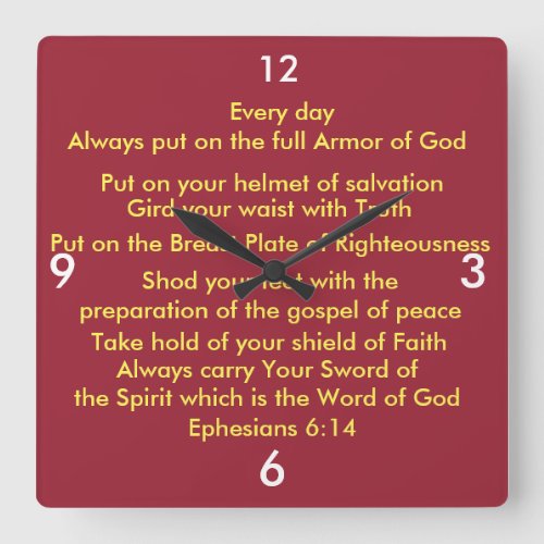 The Armor of God Salvation Wall Clock