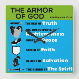The Armor of God  Square Wall Clock