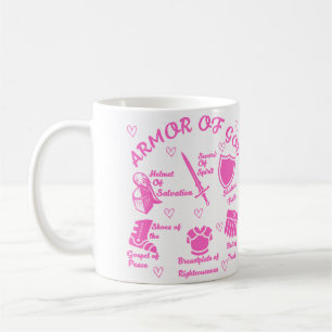The Armor Of God White and Pink Mug