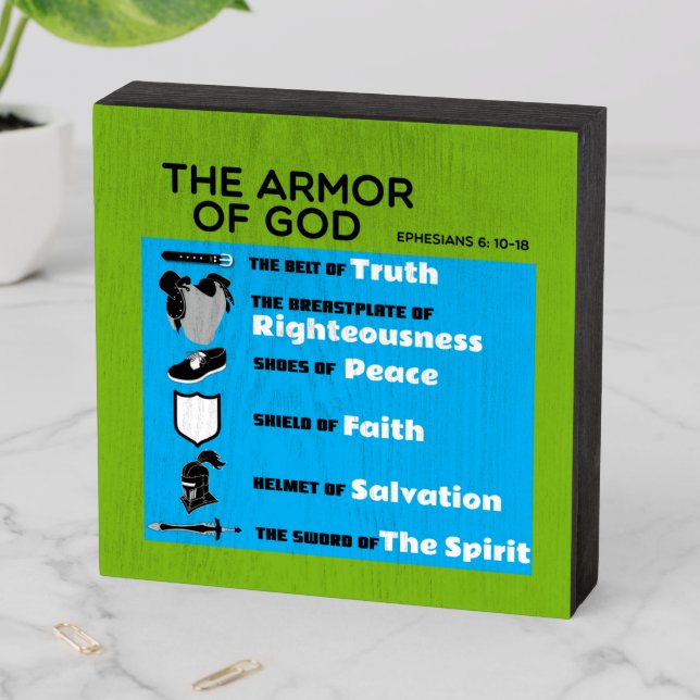 The Armor of God Wooden Box Sign (In Situ Horizontal)