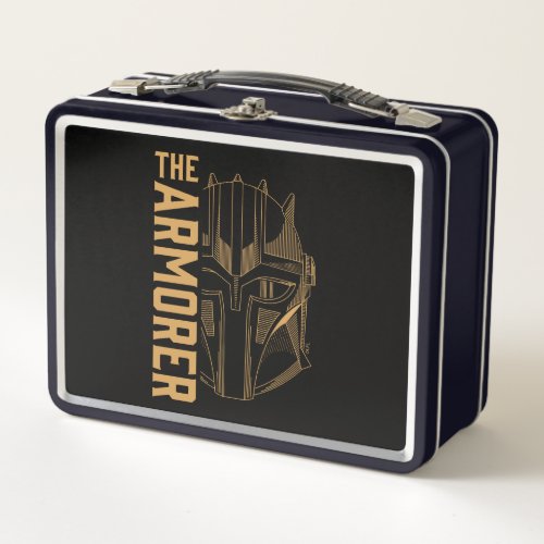 The Armorer Helmet Line Art Metal Lunch Box
