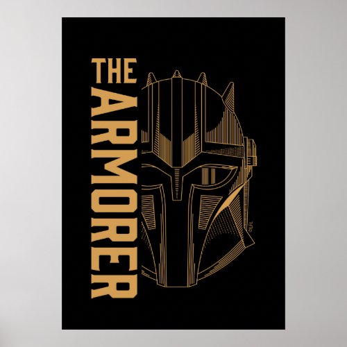 The Armorer Helmet Line Art Poster