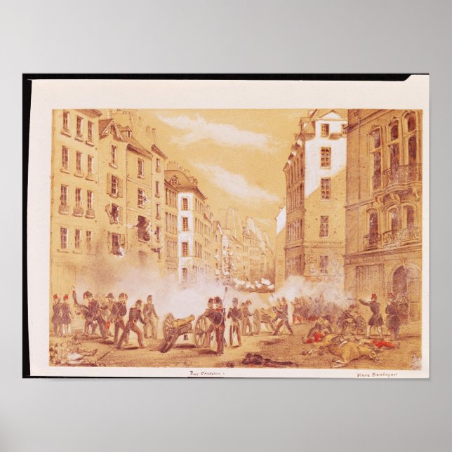 The Army Attacking a Barricade in Rue Poster (Front)