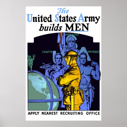 The Army Builds Men Poster
