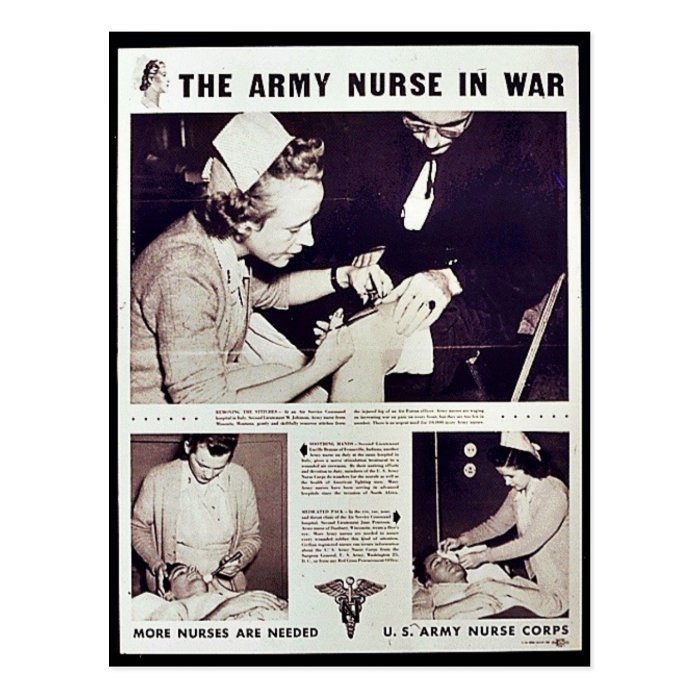 The Army Nurse In War Postcards