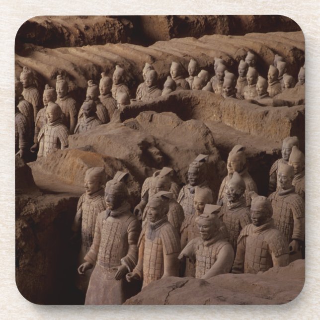 The Army of terra cotta warriors at Emperor Qin Drink Coaster (Front)