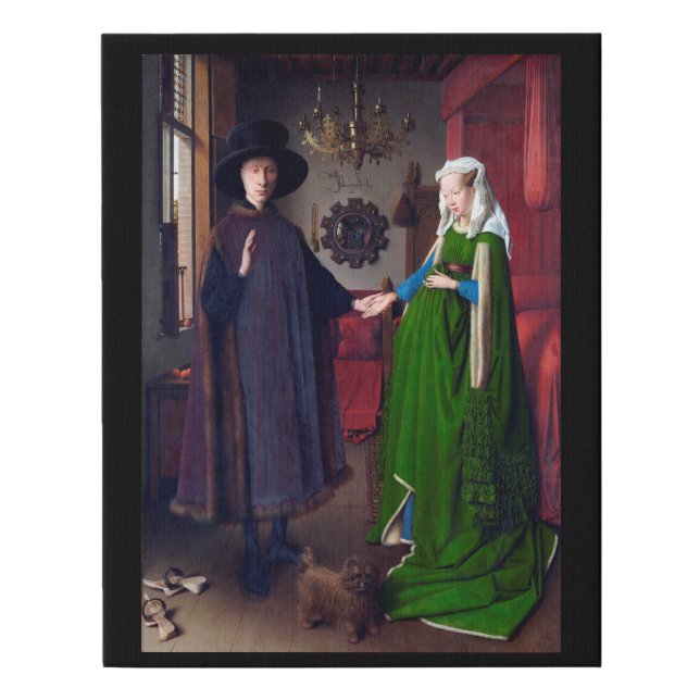 The Arnolfini Portrait, Jan van Eyck Faux Canvas Print (Front)