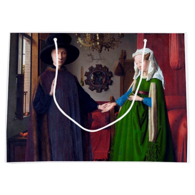 The Arnolfini Portrait, Jan van Eyck Large Gift Bag (Front)