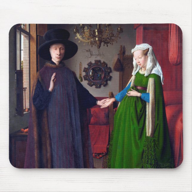 The Arnolfini Portrait, Jan van Eyck Mouse Pad (Front)