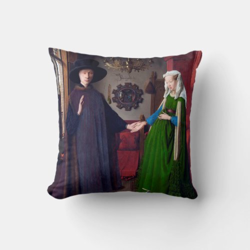 The Arnolfini Portrait Jan van Eyck Throw Pillow