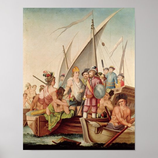 The Arrival of Hernando Cortes in Mexico Poster | Zazzle.com