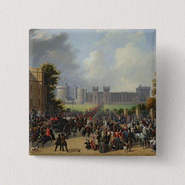 The Arrival of Louis-Philippe  at Windsor Button (Front)