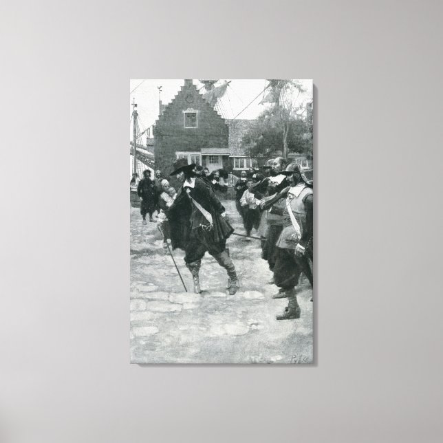 The Arrival of Stuyvesant in New Amsterdam Canvas Print (Front)