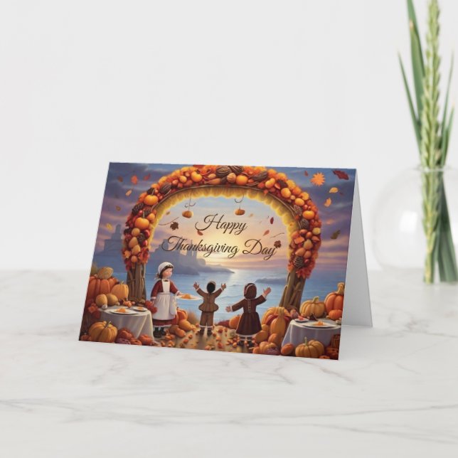 The Arrival of Thanksgiving Holiday Card (Front)
