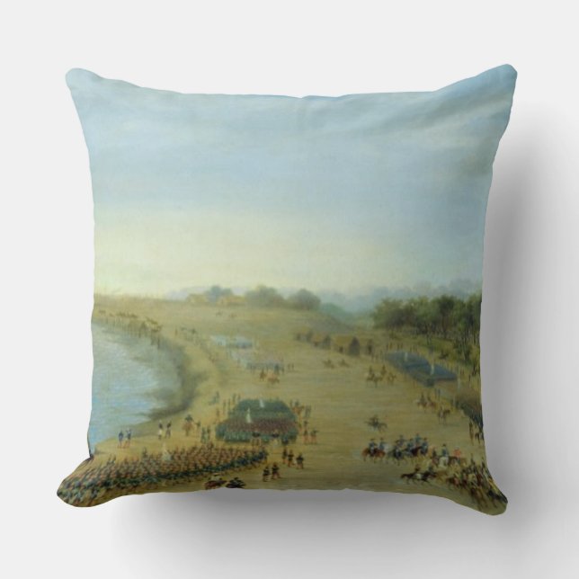 The Arrival of the Allied Army at Itapiru, Paragua Throw Pillow (Front)