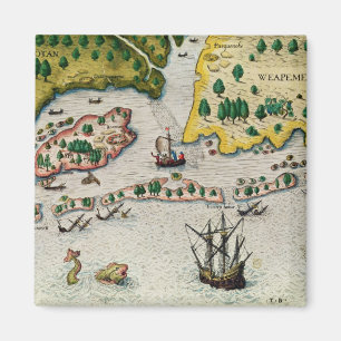 The Arrival of the English in Virginia Magnet