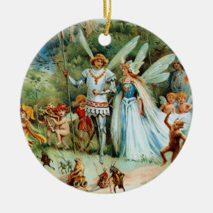 The Arrival of the King and Queen of Fairies Ceramic Ornament