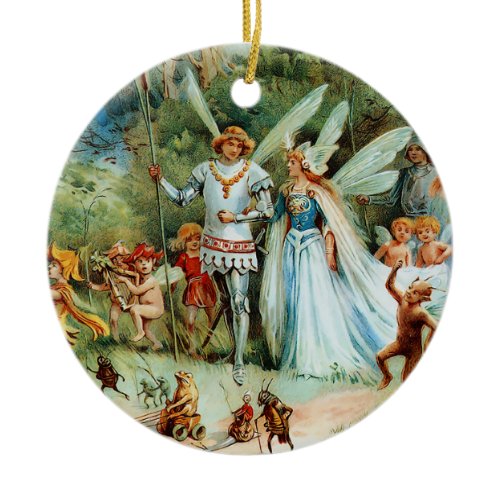 The Arrival of the King and Queen of Fairies Ceramic Ornament