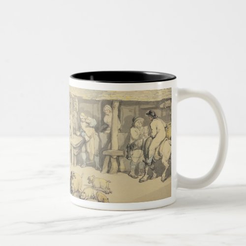 The Arrival of the Stage Coach at the Sun Inn Bod Two_Tone Coffee Mug