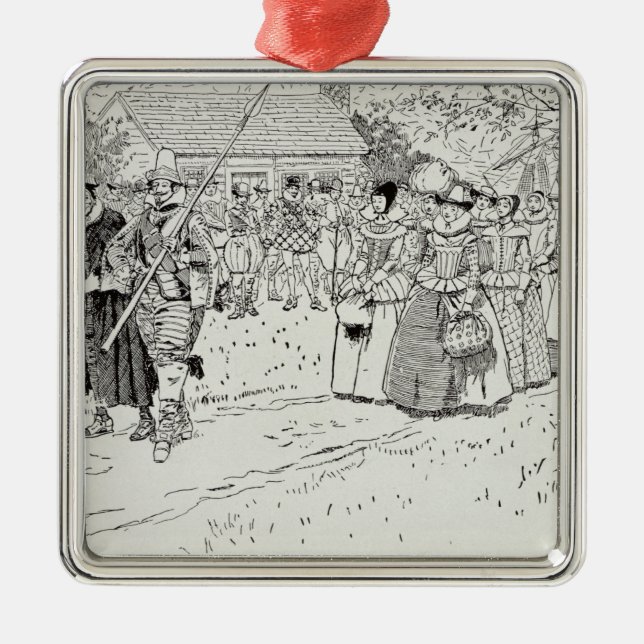The Arrival of the Young Women at Jamestown Metal Ornament (Front)